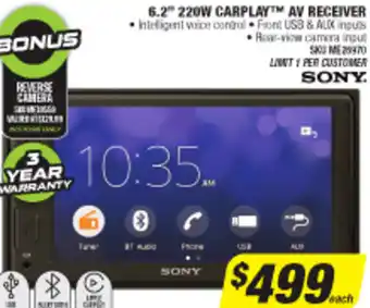 Autobarn 6.2" 220W Carplay AV Receiver offer