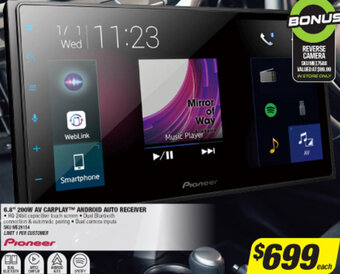Autobarn 6.8" 200W AV Carplay Android Auto Receiver offer