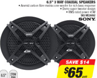 Autobarn 6.5" 3 Way Coaxial Speakers offer