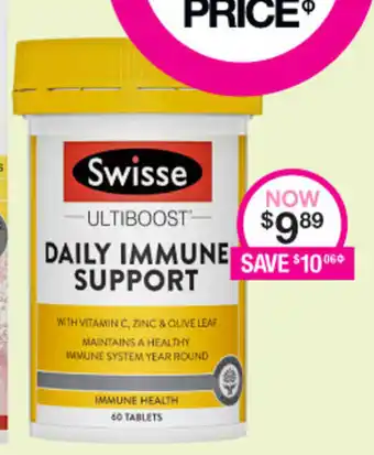 Priceline Swisse Ultiboost Daily Immune Support offer