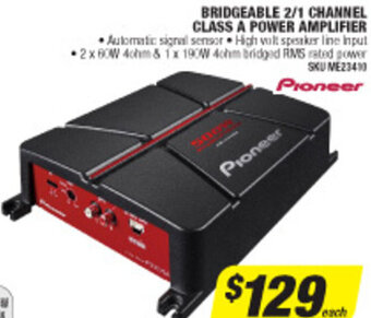 Autobarn Bridgeable 2/1 Channel Class A Power Amplifier offer