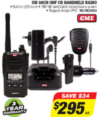 Autobarn 5W 80ch Uhf CB Handheld Radio offer