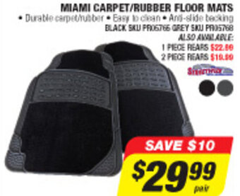 Autobarn Miami Carpet/Rubber Floor Mats offer