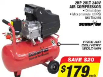Autobarn 2HP 25LT 240V Air Compressor offer