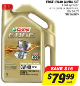 Autobarn Edge 0W40 A3/B4 5LT offer