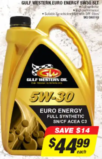 Autobarn Gulf Western Euro Energy 5W30 5LT offer