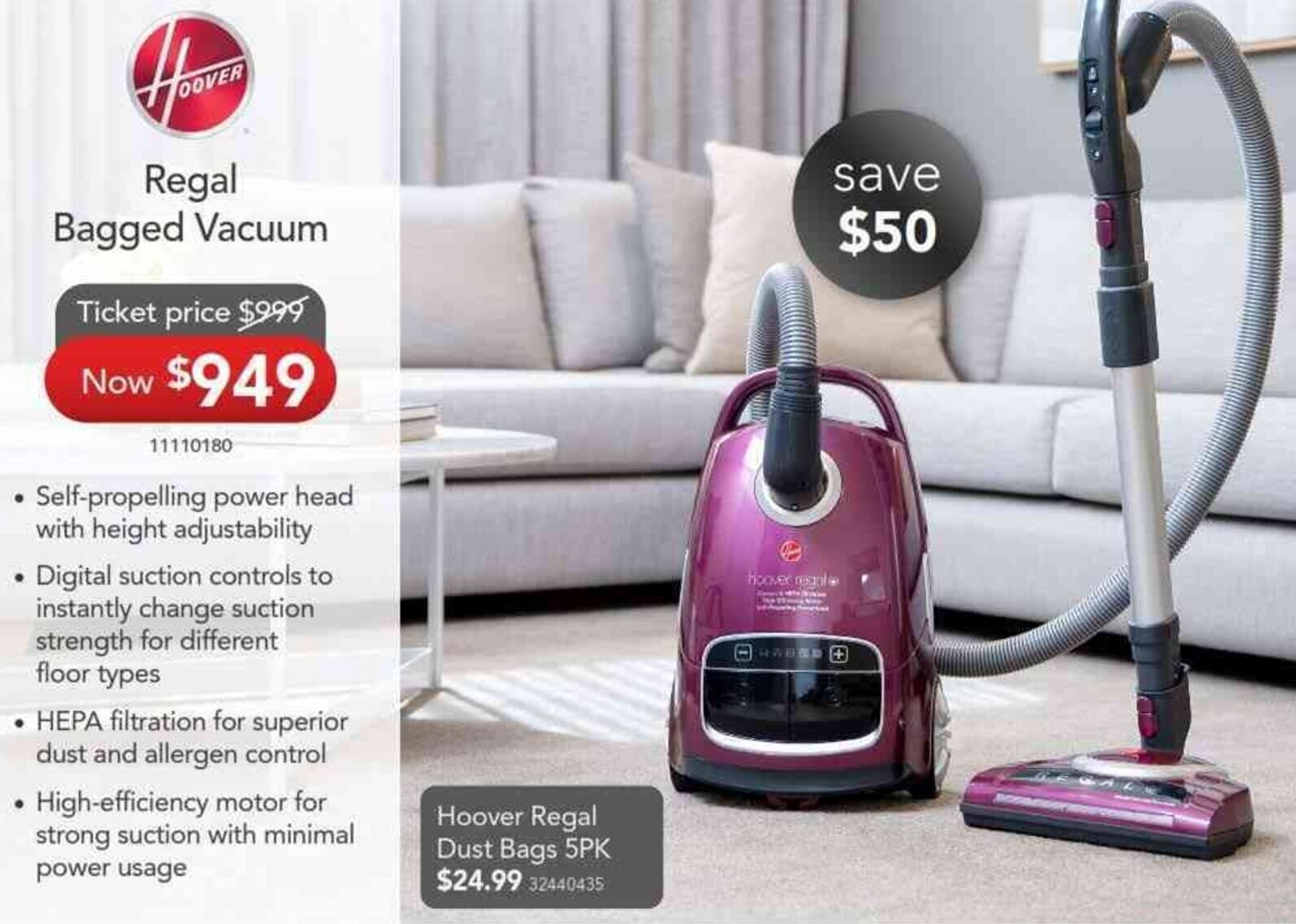 Regal Bagged Vacuum offer at Godfreys