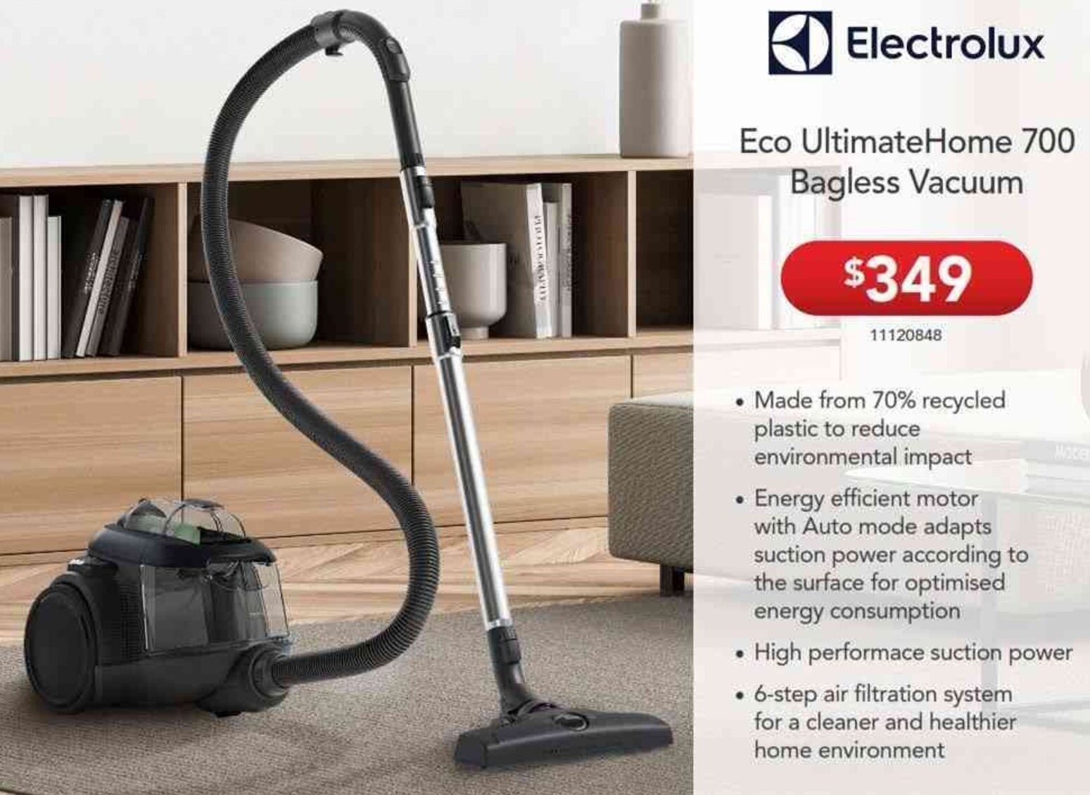 Electrolux Eco UltimateHome 700 Bagless Vacuum offer at Godfreys