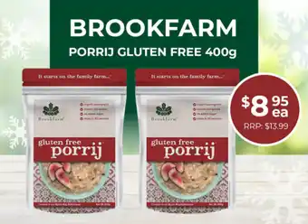 Superpharmacy BROOKFARM porrij gluten free 400g offer