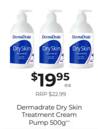 Superpharmacy DERMADRATE dry skin treatment cream pump 500g offer