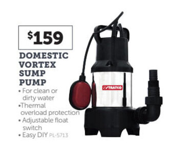 Stratco Domestic vortex sump pump offer
