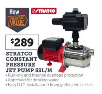 Stratco STRATCO constant pressure jet pump 53L/M offer