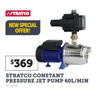 Stratco STRATCO constant pressure jet pump 60L/min offer