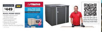 Stratco Pool pump shed offer