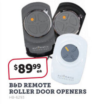 B&D remote roller door openers