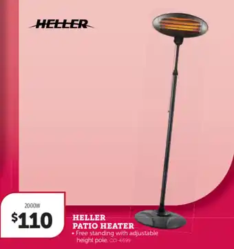 Stratco HELLER patio heater offer