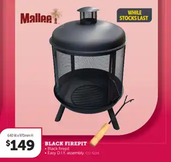 Stratco MALAA black firepit offer