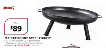 Stratco MALLEE round steel firepit offer
