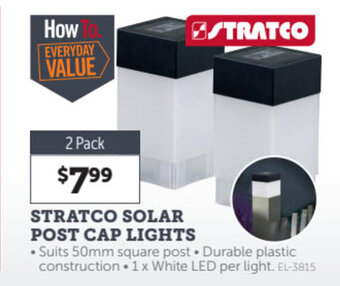 Stratco STRATCO solar post cap lights offer
