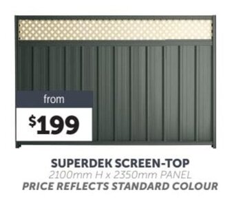 Stratco Superdek screen-top offer
