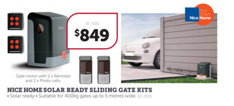 Stratco Nice home solar ready sliding gate kits offer