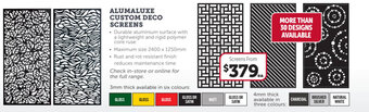 Alumaluxe custom deco screens