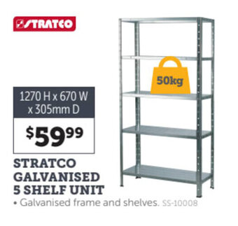 Stratco STRATCO galvanised 5 shelf unit offer