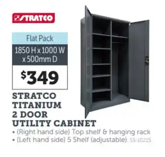 Stratco STRATCO titanium 2 door utility cabinet offer