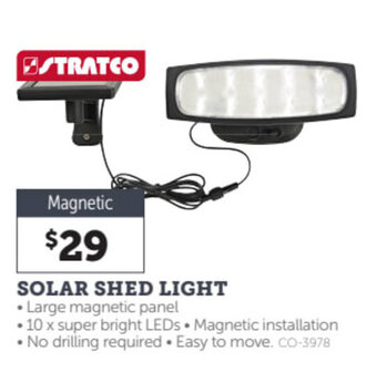 Stratco Solar shed light offer