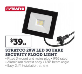Stratco STRATCO 20W LED square security flood light offer