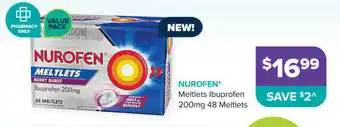 Ramsay Pharmacy NUROFEN meltlets ibuprofen 200mg 48 meltlets offer