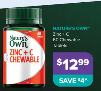 Ramsay Pharmacy NATURE'S OWN zinx + C 60 chewable tablets offer