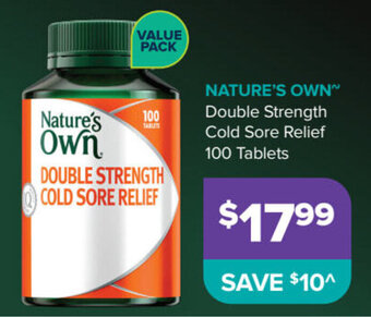 Ramsay Pharmacy NATURE'S OWN double strength cold sore relief 100 tablets offer
