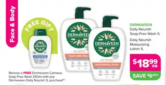Malouf Pharmacies DERMAVEEN daily nourish soap-free wash 1L offer