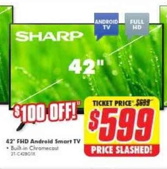 The Good Guys SHARP 42 FHD android smart TV offer