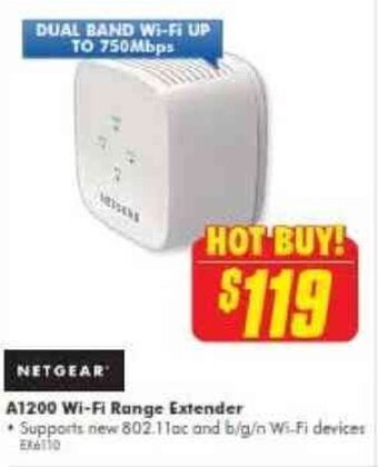 The Good Guys NETGEAR A1200 wi-fi range extender offer