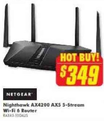 The Good Guys NETGEAR nighthawk AX4200 AX5 5-stream wi-fi 6 router offer