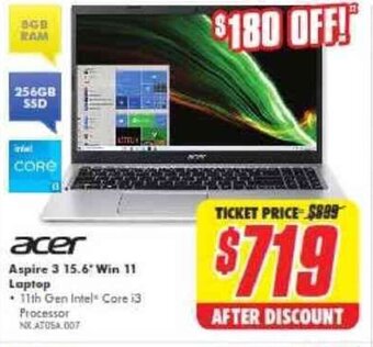 The Good Guys ACER aspire 3 15.6 win 11 laptop offer