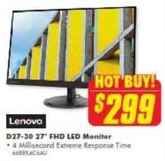 The Good Guys LENOVO D27-30 27 FHD LED monitor offer