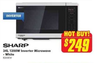 The Good Guys SHARP 34L 1200W inverter microwave - white offer