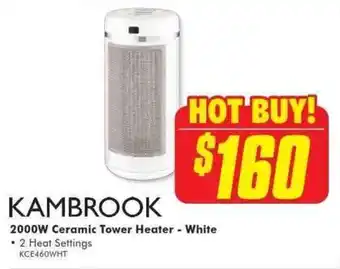 KAMBROOK 2000W ceramic tower heater - white