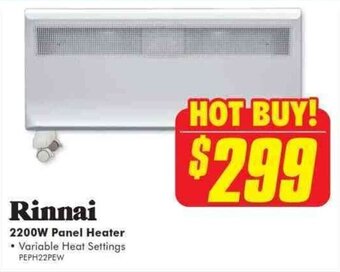 The Good Guys RINNAI 2200W panel heater offer