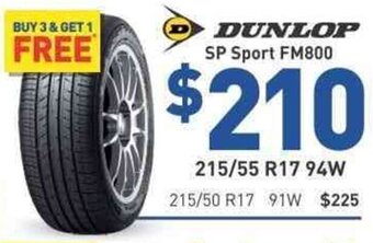 Bob Jane T-Marts DUNLOP SP sport FM800 offer