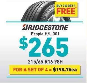 Bob Jane T-Marts BRIDGESTONE ecopia H/L 001 offer