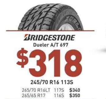 Bob Jane T-Marts BRIDGESTONE dueler A/T 697 offer