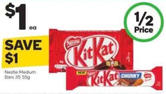 Woolworths NESTLE medium bars 35 55g offer