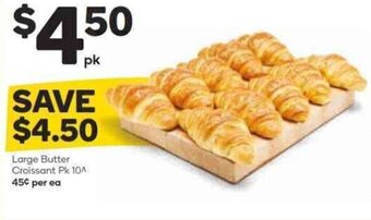 Woolworths Large butter croissant pk 10 offer