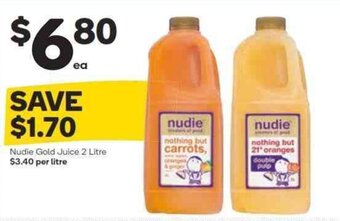 Woolworths NUDIE gold juice 2 litre offer