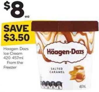 Woolworths HAAGEN-DAZS ice cream 420 457ml from the freezer offer