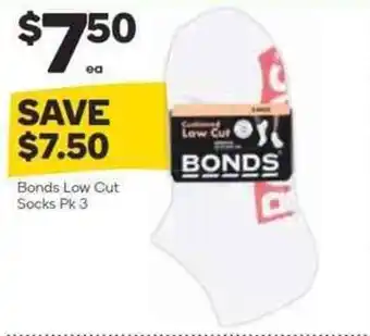 Woolworths Bonds low cut socks pk 3 offer